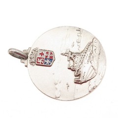 800 Silver Vintage Enamel General Inspectorate of the Port Authorities Pendant