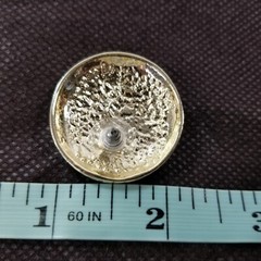 Vintage Domed Enamel Round Retro Style Cloisonne Pierced Earrings