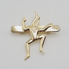 Brownie Pixie Promise Badge Girl Guides Scouts of Canada Gold Tone Vintage Pin