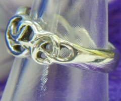 Open Scroll work vine estate 0.925 Sterling Silver band Ring size 7.75