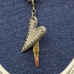 Vintage Broken Heart & Bullet Charms, Oversized Vtg Ball Chain Necklace, Custom