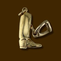 Vintage 14K Gold Cowboy Boot Charm Pendant Articulated Stirrup 1.1” 5.3g