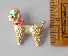 4 FUN DOG BROOCHES 2 SIGNED GERRY’S 2 POODLES & 2 CARTOON-ISH