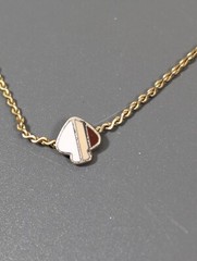 Vintage Spade Enamel Dainty Gold Tone Necklace Retro 15.5 in