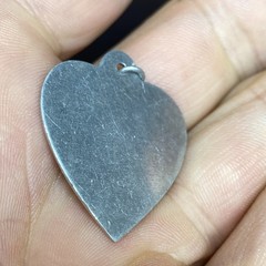 Vtg Unsigned Aluminum Sweetheart Heart Tag Charm or Pendant NO Engraving BLANK