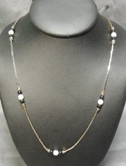 Antique Black and White Gold Pearl Necklace 28 inches