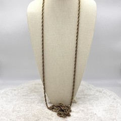 Vintage Gold Tone Necklace Extra Long Thick Chain 84″