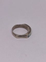 Sterling Silver 925 Mother of Pearl Band Ring Vintage Minimalist Stackable Ring