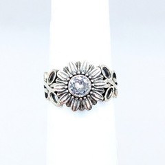 Vintage Elegant RING Silver 925 with Chic Bright Stone -size: 9.5US (19mm) | #2