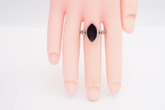 Vintage Sterling Silver 925 Black Onyx Azurite Spinner Ring Size 6.5