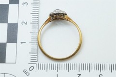 ANTIQUE ENGLISH EDWARDIAN 18K GOLD SAPPHIRE & DIAMOND CLUSTER RING c1910