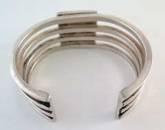 Heavy Vintage Sterling Silver & Lapis High Quality 74 Gram Cuff Bracelet