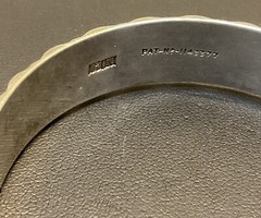 Vintage 1970s Sterling Silver Engraved Bangle Monomil Birmingham Hallmarked