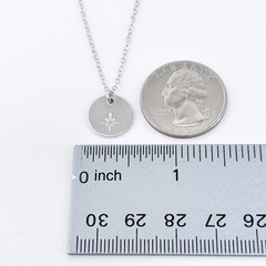 Vintage Sterling Silver 925 Disc Pendant Necklace 17.75″-19.25″