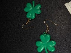 Vintage Russ Green Clover Earrings Saint Patrick’s Day Earrings Unused