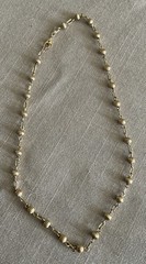 Vintage Signed Monet Gold Tone Gold Bead Chain Choker Necklace 15.5 In