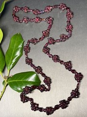 Genuine Almandine Garnet Unusual Cluster Station Bead Necklace Clasp-Free 26″