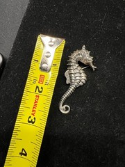 Vintage Beau Silver Seahorse Brooch approx 2 1/2″ Long