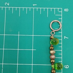 VTG 925 Green Teardrop Crystal and Pearl Bracelet 7in Sterling Silver 7g Toggle
