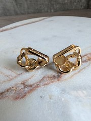 Vintage Christian Dior Gold-Tone Knotted Rope Clip-On Earrings