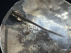 Vintage Mexico Sterling Silver Mayan Aztec Calendar Brooch Pin Pendant