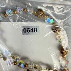 Vintage AB Crystal and Gold Tone Filigree Chandelier Pendant Necklace 22″ Runway