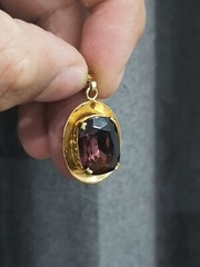 Beautiful Vintage Pendant dark Violet stone made in the USSR 1960s