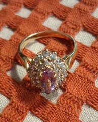 Vintage 925 Silver Gold Vermeil Amethyst And Cubic Zirconia Ring Size 10