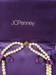 Vintage JC Penny Faux Pearl Double Strand Necklace