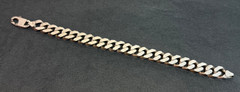VTG Solid Sterling Silver 925 Panzer Chain Man Curb Links Bracelet Lobster 9”