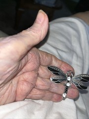 Pendant Vintage No Chain Black & Silver Plate
