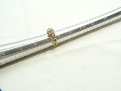 Beautiful Brutalist 14 K Gold Twig 19 Diamond Double Halo Sz 6.5 Cocktail Ring