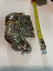 Vintage Silver & Goldtone ELEPHANT Brooch/Pin or Pendant Signed BEST-Rare