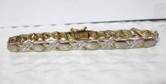 VINTAGE FAS 925 STERLING SILVER HUGS & KISSES 7 1/4″ BRACELET