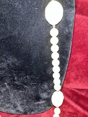 Chunky Vintage Cream Acrylic Avon Knot Beaded Necklace From The 1980s