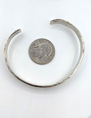 Sterling Silver Cuff Bracelet 22g Artisan Signed JLL Modernist