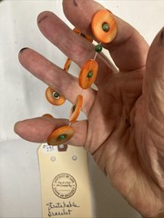 Vtg Orange Button Bracelet Stretchable 8”Unique.repurposed MADE BY TN ARTISAN