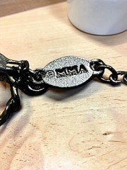 Signed MMA Metropolitan Museum of Art Black Tone Faceted Station Necklace Vtg