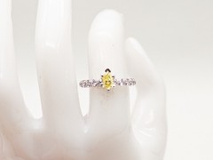 $12K VERRAGIO GIA CERT VS1 Pear FANCY INTENSE YELLOW Diamond 14k White Gold Ring