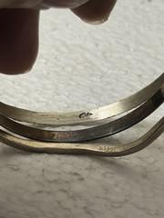 6 Sterling Silver & 1 Brass Bangle Bracelets 91 Grams Silver Marked/Tested