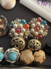 Vintage Clip On Earring Lot , All Wearable Lot #4 Sold As Is