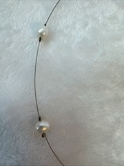 STUNNING demure Sterling Silver 925 baroque genuine pearl chain Necklace y2k 90s