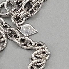 Sarah Coventry Long 2 Strand Chain Necklace Silver Tone Spring Ring Close Vtg