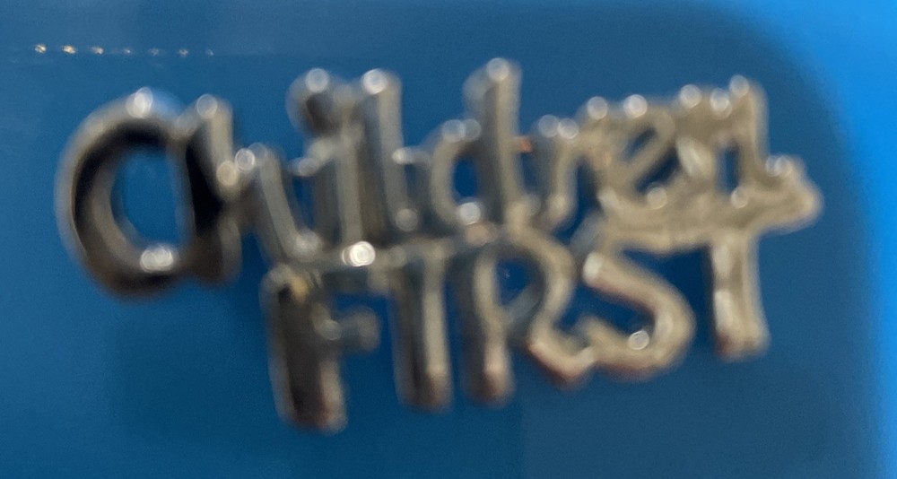 Children First Silver Tone Pin Brooch Secure Clasp Support Family First Jewelry