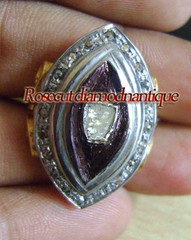 HANDMADE VINTAGE VICTORIAN ROSE CUT DIAMOND 0.66ct SILVER 925 POLKI RING JEWELRY