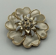 Vintage W Germany MOP Floral Scarf Dress Clip Brooch 1.5 in. West Germany Heart