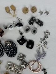 Large Earring Lot 100+ Pairs Mixed Vintage Modern Pierced Clip Hoops Studs