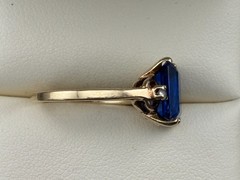 Vintage Kimberly 10K Gold, 3.7 ct Blue Tanzanite & Spinel Ring Size 6 – 2.7 gm