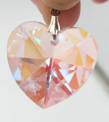 Vintage Italian Pink Crystal Pendant Silver 926