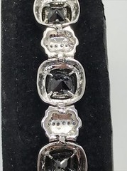 Vintage Renaissance Revival Black Onyx & Pave Cubic Zirconia Bracelet sz 7″